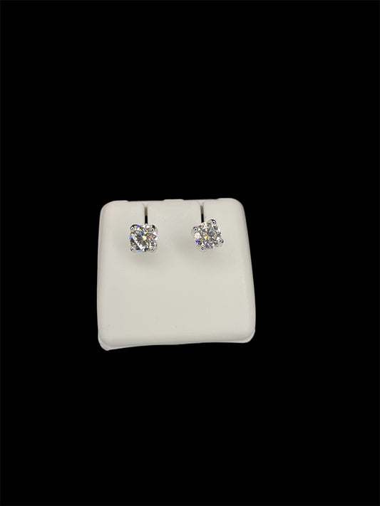 Diamond stud silver Earrings